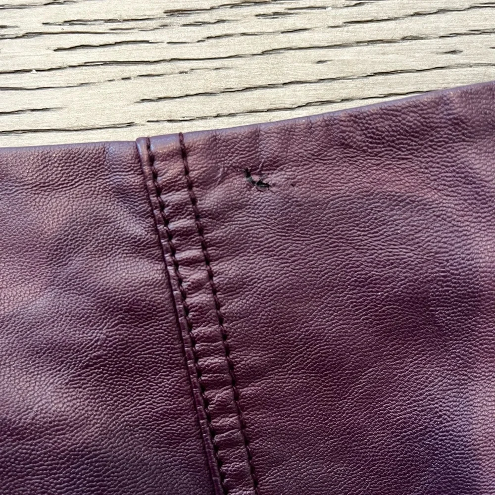 Free People Burgundy Faux Leather Mini Skirt Size 6